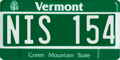 VT license plate NIS154