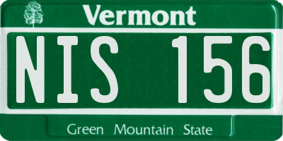 VT license plate NIS156