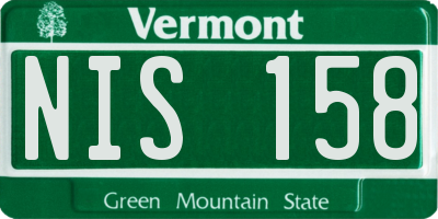 VT license plate NIS158