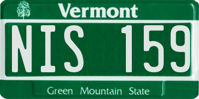 VT license plate NIS159