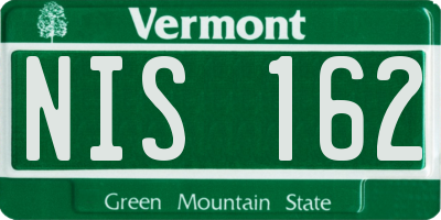 VT license plate NIS162