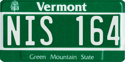 VT license plate NIS164