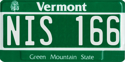 VT license plate NIS166