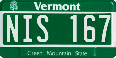 VT license plate NIS167