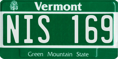 VT license plate NIS169