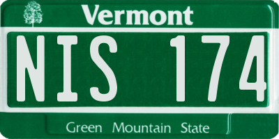 VT license plate NIS174
