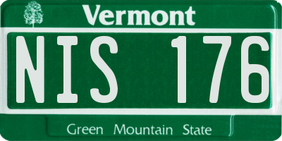 VT license plate NIS176