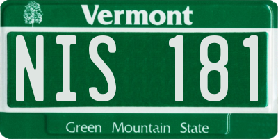 VT license plate NIS181