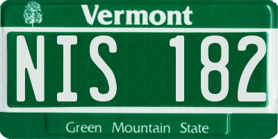 VT license plate NIS182