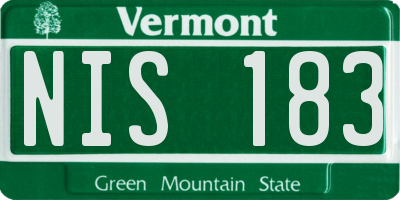 VT license plate NIS183