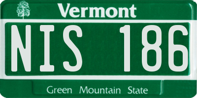 VT license plate NIS186