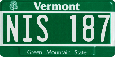 VT license plate NIS187