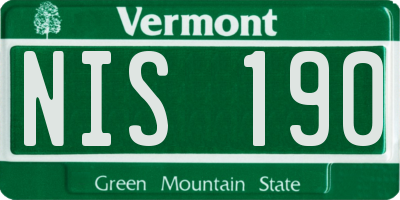 VT license plate NIS190