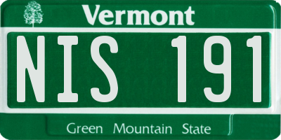 VT license plate NIS191