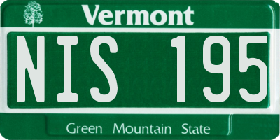 VT license plate NIS195