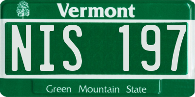 VT license plate NIS197