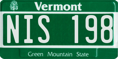 VT license plate NIS198