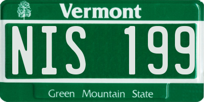 VT license plate NIS199