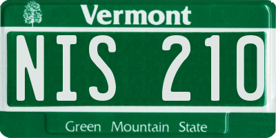 VT license plate NIS210