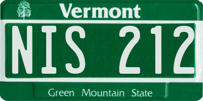 VT license plate NIS212