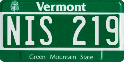 VT license plate NIS219