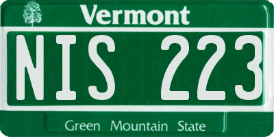 VT license plate NIS223