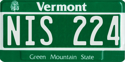 VT license plate NIS224