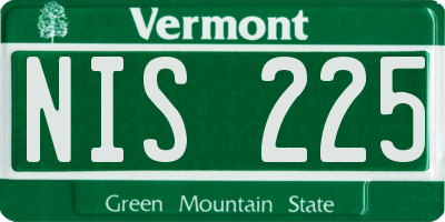 VT license plate NIS225