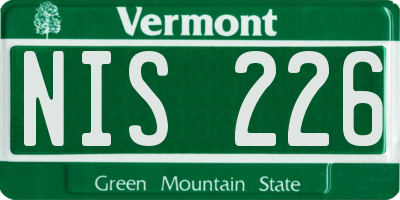 VT license plate NIS226