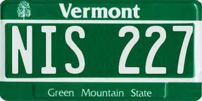 VT license plate NIS227