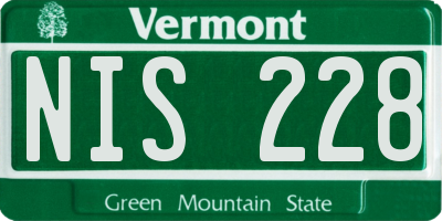 VT license plate NIS228