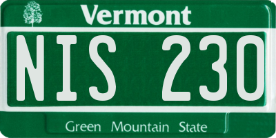 VT license plate NIS230