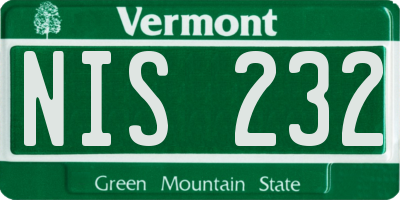 VT license plate NIS232