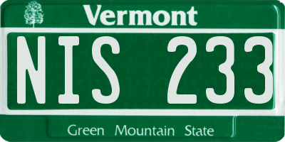 VT license plate NIS233