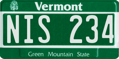 VT license plate NIS234