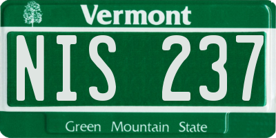VT license plate NIS237