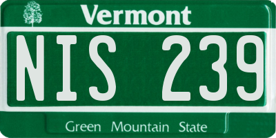 VT license plate NIS239