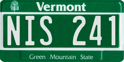 VT license plate NIS241