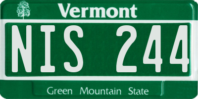 VT license plate NIS244