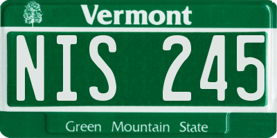 VT license plate NIS245