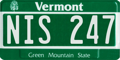 VT license plate NIS247