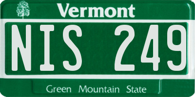 VT license plate NIS249