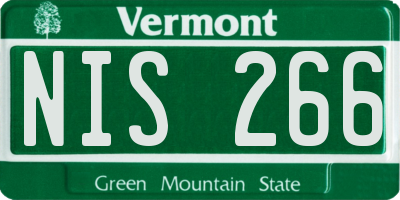 VT license plate NIS266