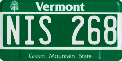 VT license plate NIS268