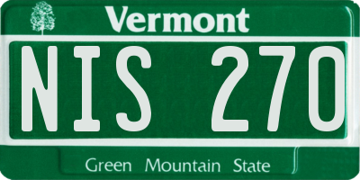 VT license plate NIS270