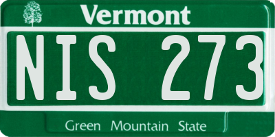 VT license plate NIS273