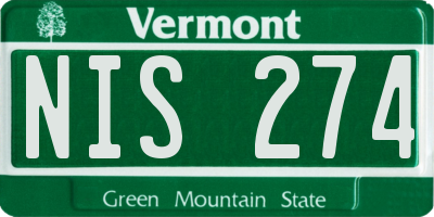 VT license plate NIS274