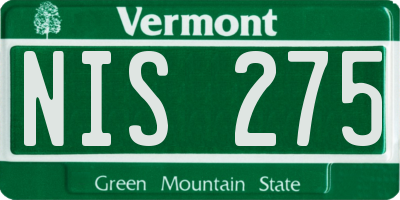 VT license plate NIS275