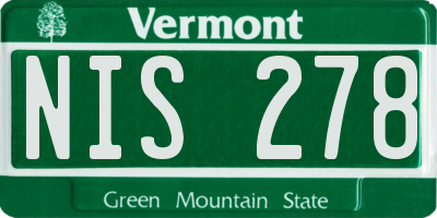 VT license plate NIS278