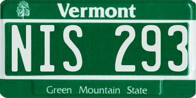 VT license plate NIS293